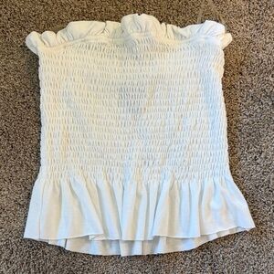 Daytrip Cream Smocked Ruffle Blouse